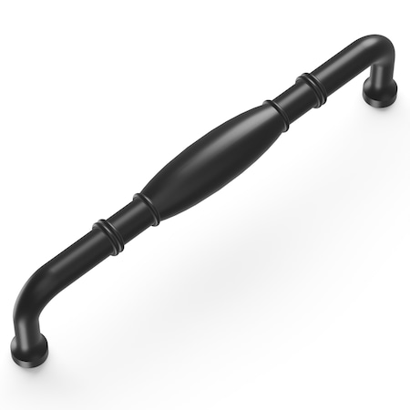 Hickory Hardware Williamsburg Collection Pull 5-1/16 Inch 128mm Center to Center Matte Black Finish P3052-MB